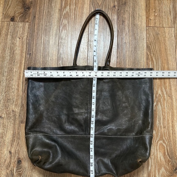 Banana Republic Faded brown Lambskin Leather Tote Hobo Bag with silver sparkle - Picture 11 of 16